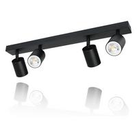 DECKENSTRAHLER Apolda 4-flammig 53.5/5/14.4 cm - Schwarz, Metall (53.5/5/14.4cm) - Nettlife