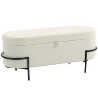 TRUHENBANK Fleece-Optik Creme - Creme/Schwarz, Textil (40/48/114.5cm) - HOMCOM