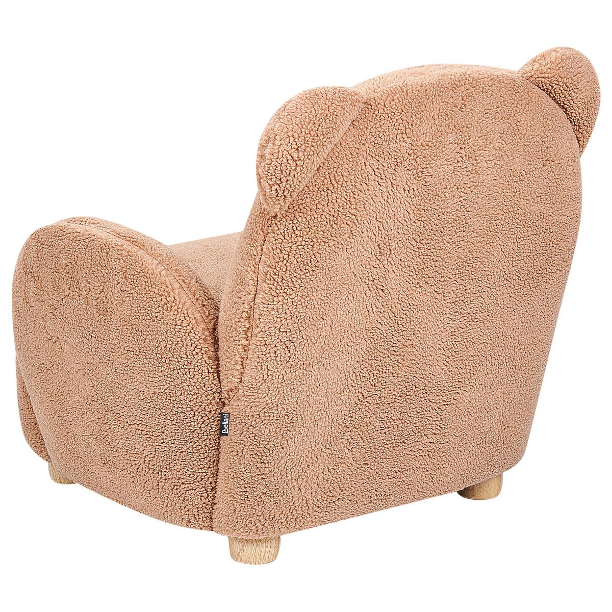KINDERSESSEL Teddybär Bouclé Braun Boo - Braun, Textil (58/56/62cm) - Beliani
