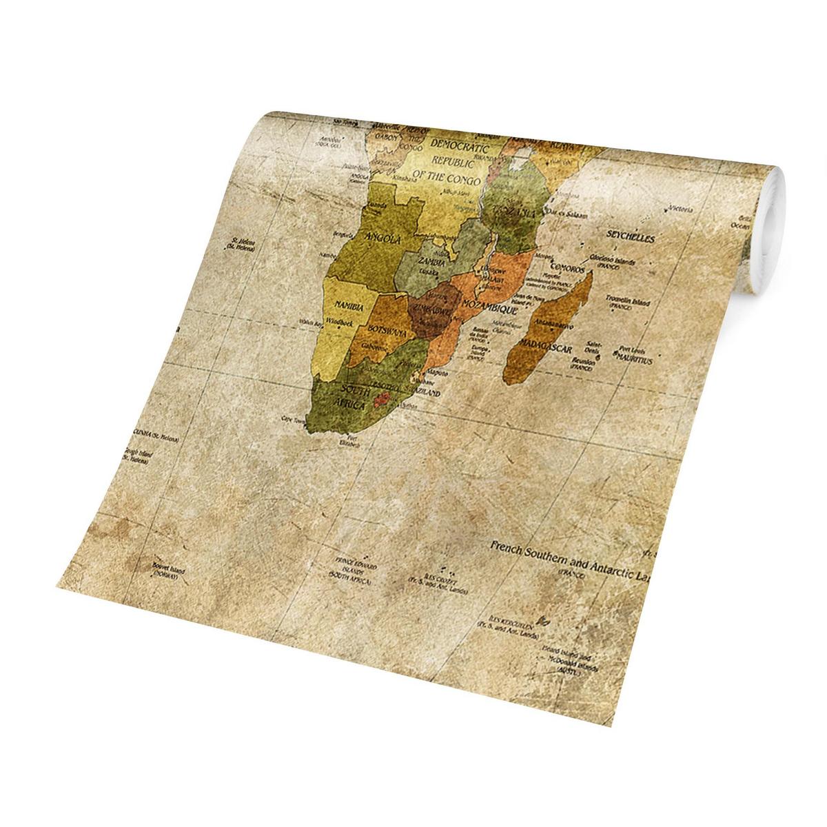 FOTOTAPETE Weltkarte 432/290 cm - Grün, Papier (432/290cm) - Bilderwelten
