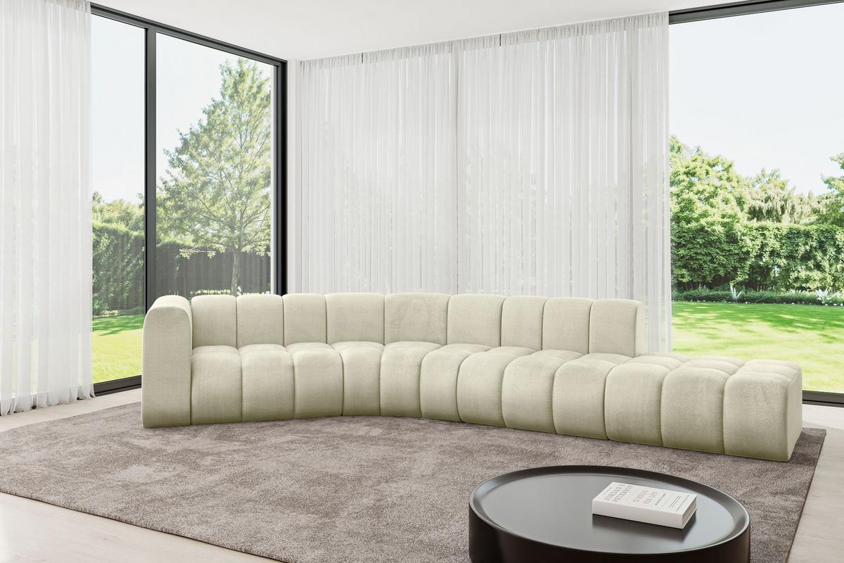 ECKSOFA modulares Sofa Tilmo-L1 - 399x194x70 cm Beige - Beige, Holzwerkstoff/Textil (399/194cm) - ALTDECOR