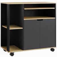 KÜCHENWAGEN MDF Schwarz - Schwarz, Holzwerkstoff (40/82/80cm) - HOMCOM