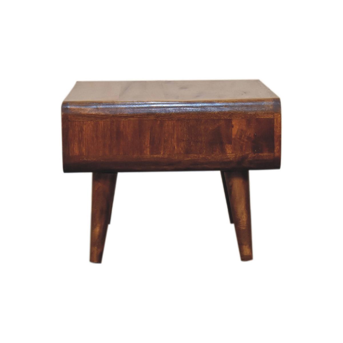 TV-EINHEIT, Massives Holz Offen Kastanienbraun, Offenes Fach, Dunkelbraun - Dunkelbraun/Messingfarben, Mangoholz/Holz (45/65/35cm) - Artisan Furniture