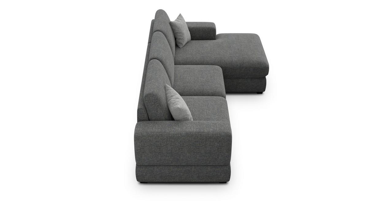 ECKSOFA OTTO 4-Sitzer, anthracit - Schwarz/Grau, Holz/Textil (279/159cm) - Wozimo