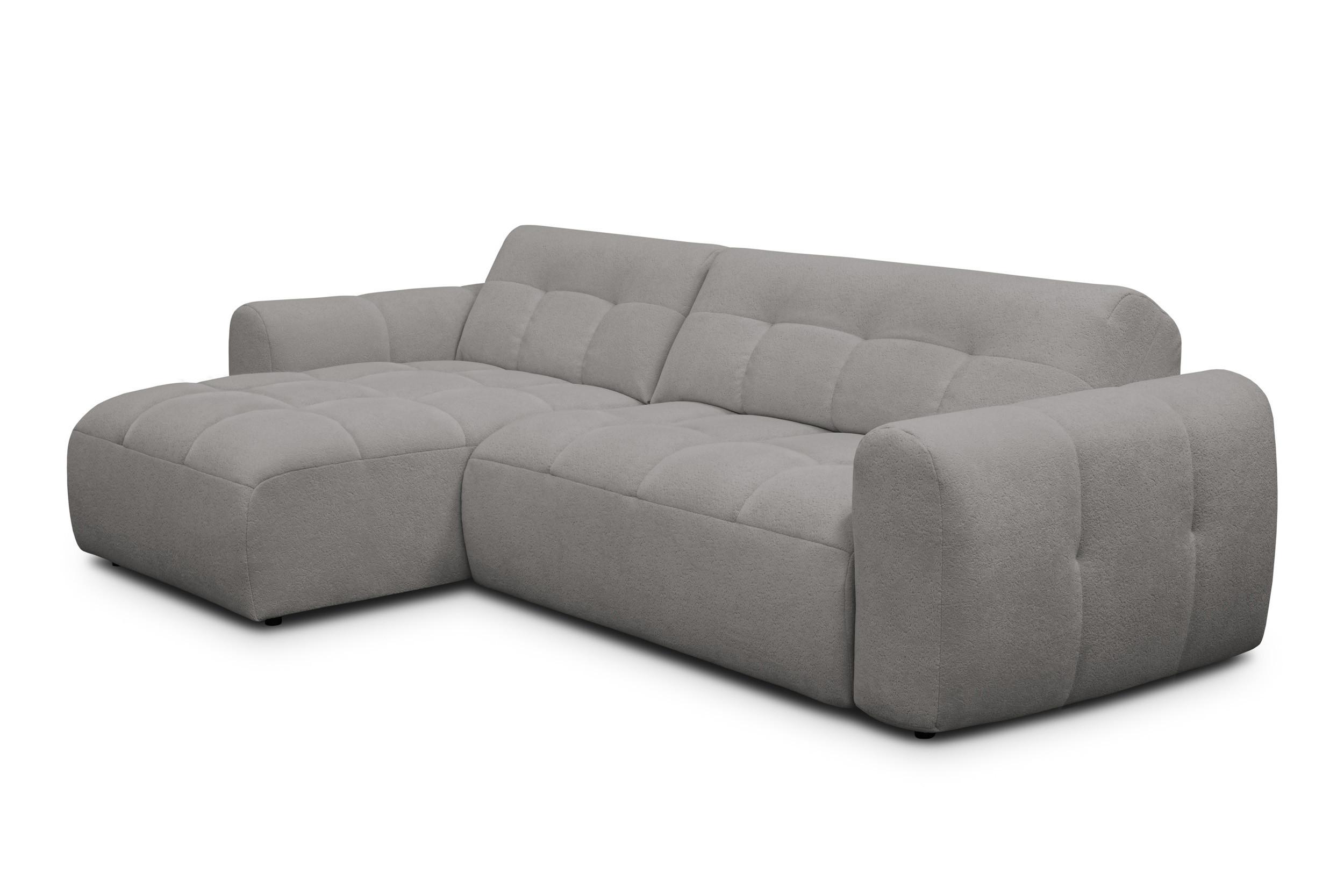 ECKSOFA LUMERO 4-Sitzer LINKS, taupe - Taupe/Schwarz, Holz/Textil (275/166cm) - Courtois Laville