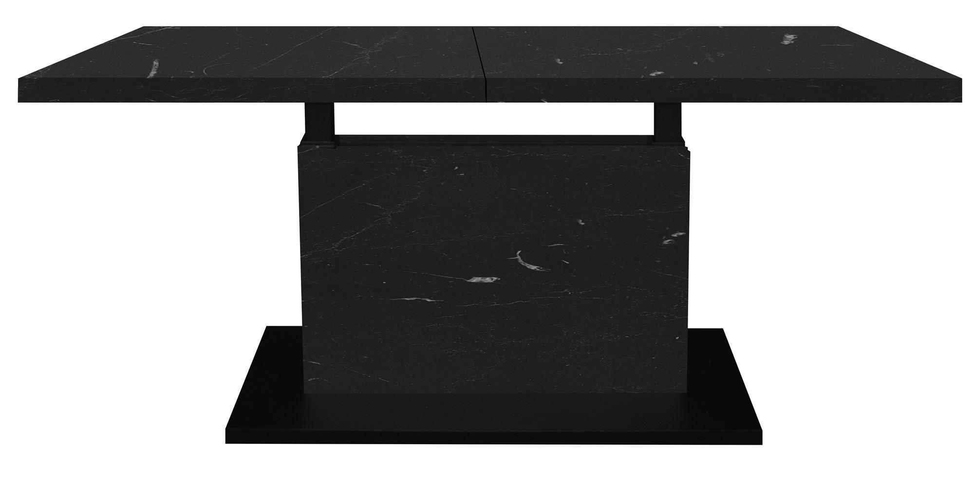 COUCHTISCH Höhenverstellbar Else 3 120x56x70 Holz Keramikoptik Schwarz - Schwarz, Holzwerkstoff (120/70/56cm) - 58aufmkessel
