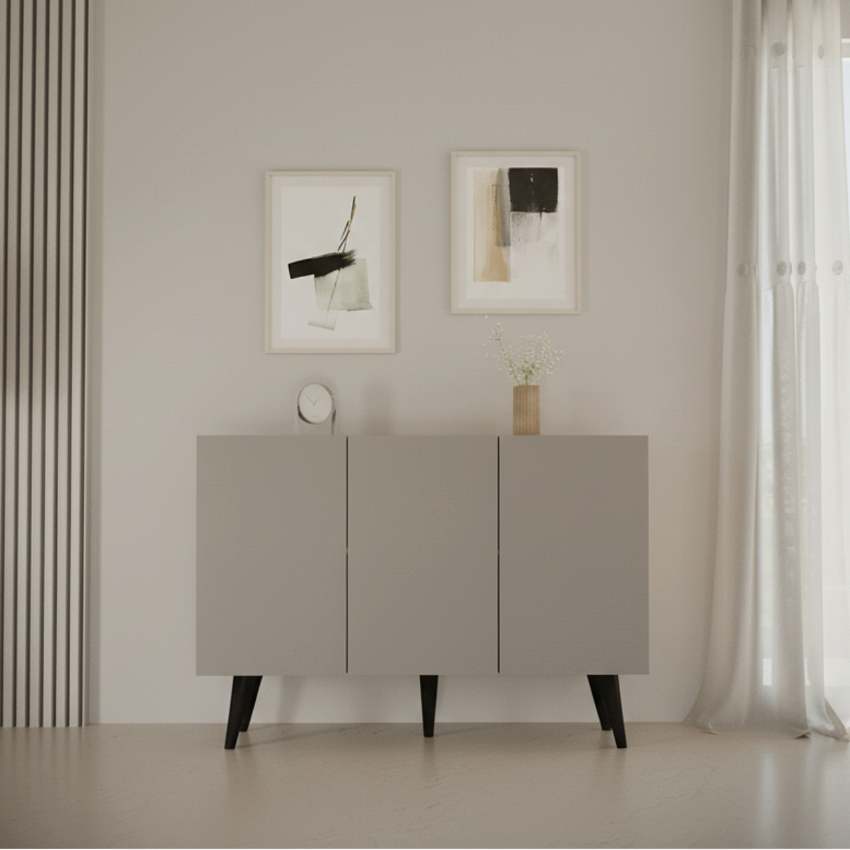 SIDEBOARD Toronto Grau - Grau, Holzwerkstoff (120/95.5/40cm) - Petits-meubles