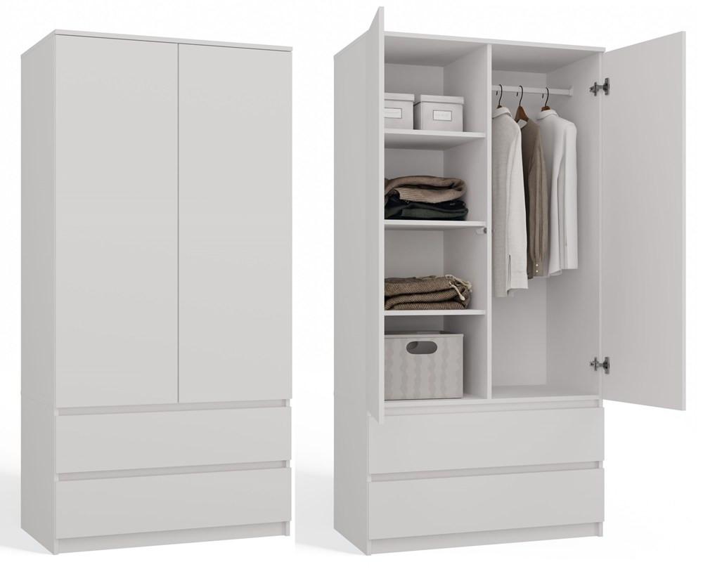 KLEIDERSCHRANK Weiß 90/180/50 - Weiß, Holzwerkstoff (90/180/50cm) - RAUMHIRSCH FURNITURE