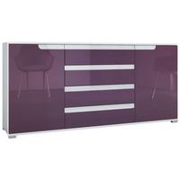 SIDEBOARD Sylt Brombeer Hochglanz / Weiß Hochglanz - Brombeere, Holzwerkstoff (166.5/75.5/35cm) - Vladon