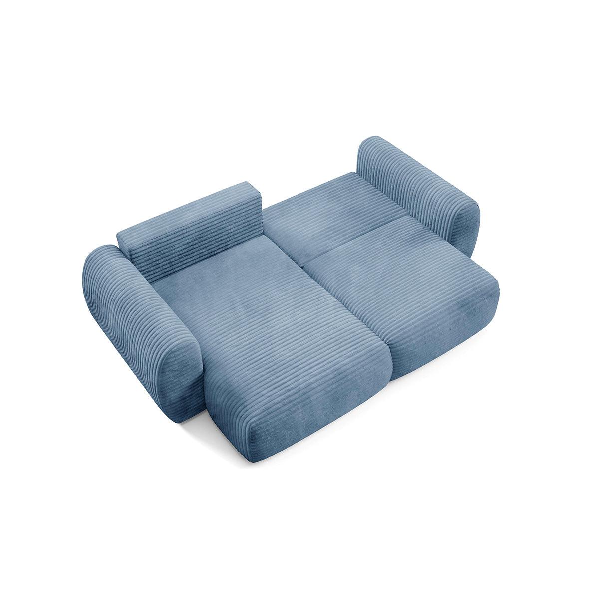 ECKSOFA Camilla 3 Sitzplätze Hellblau - Blau, Holz (270/165cm) - Petits-meubles