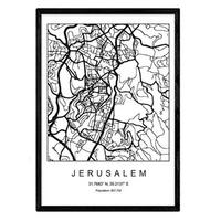 POSTER Jerusalem Skandinavischen Stil A4 Rahmenlos - Klar, Papier (29.7/5/21cm) - Nacnic