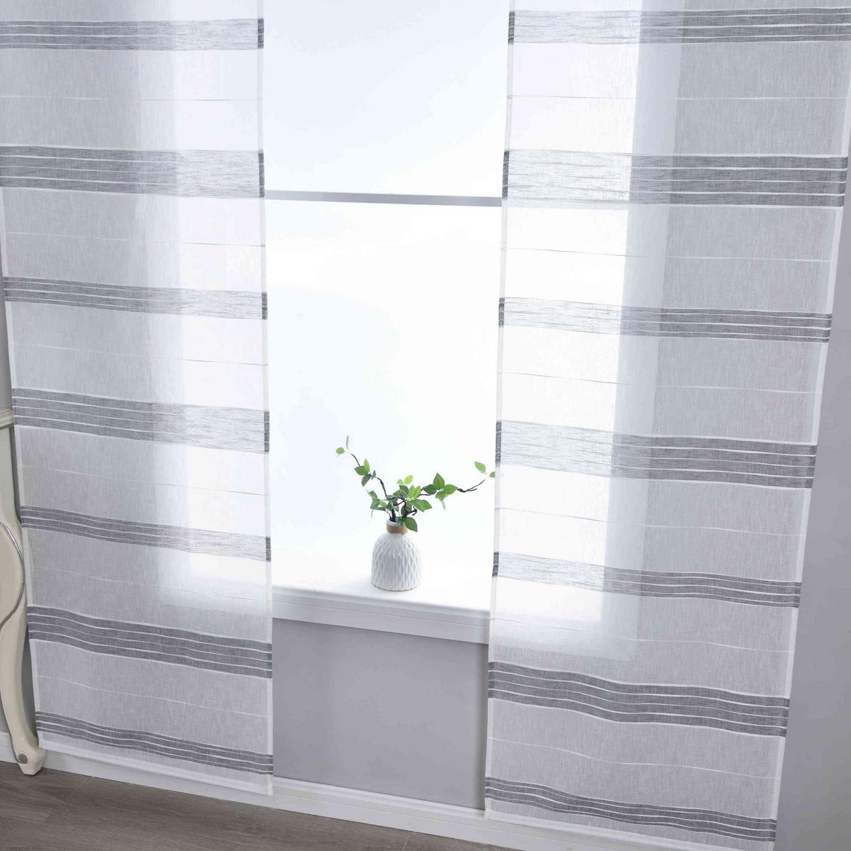 SCHIEBEVORHANG 2ER SET »Frankfurt« HxB 245x60 cm Grau - Grau, Textil (60/245cm) - Gardinenbox