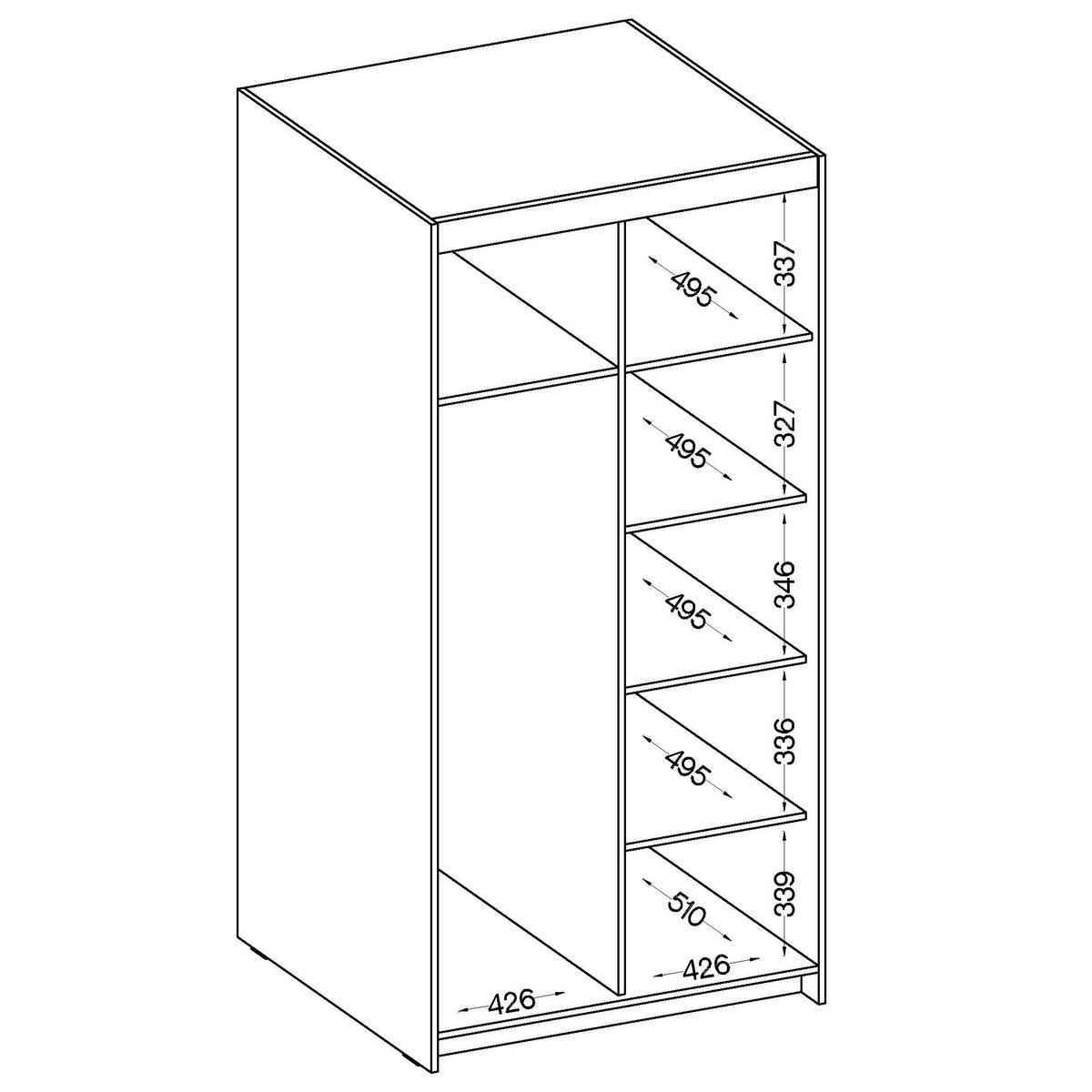 DREHTÜRENSCHRANK ELENORA 89,7/190,5/53cm 2-türig Braun - Braun, Holzwerkstoff (89.7/190.5/53cm) - MASSENO