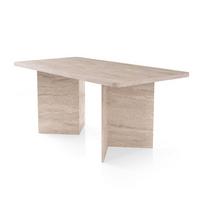 ESSTISCH mit rechteckiger Platte und 2 Beinen L180 cm - LOFT - Beige, Holzwerkstoff (95/90/77cm) - Calicosy