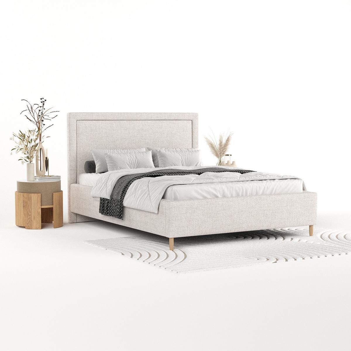 POLSTERBETT Vega 120/200 cm Hellbeige im Neve Stoff - Sandfarben/Naturfarben, Holz/Holzwerkstoff (120/200cm) - AltaBeds