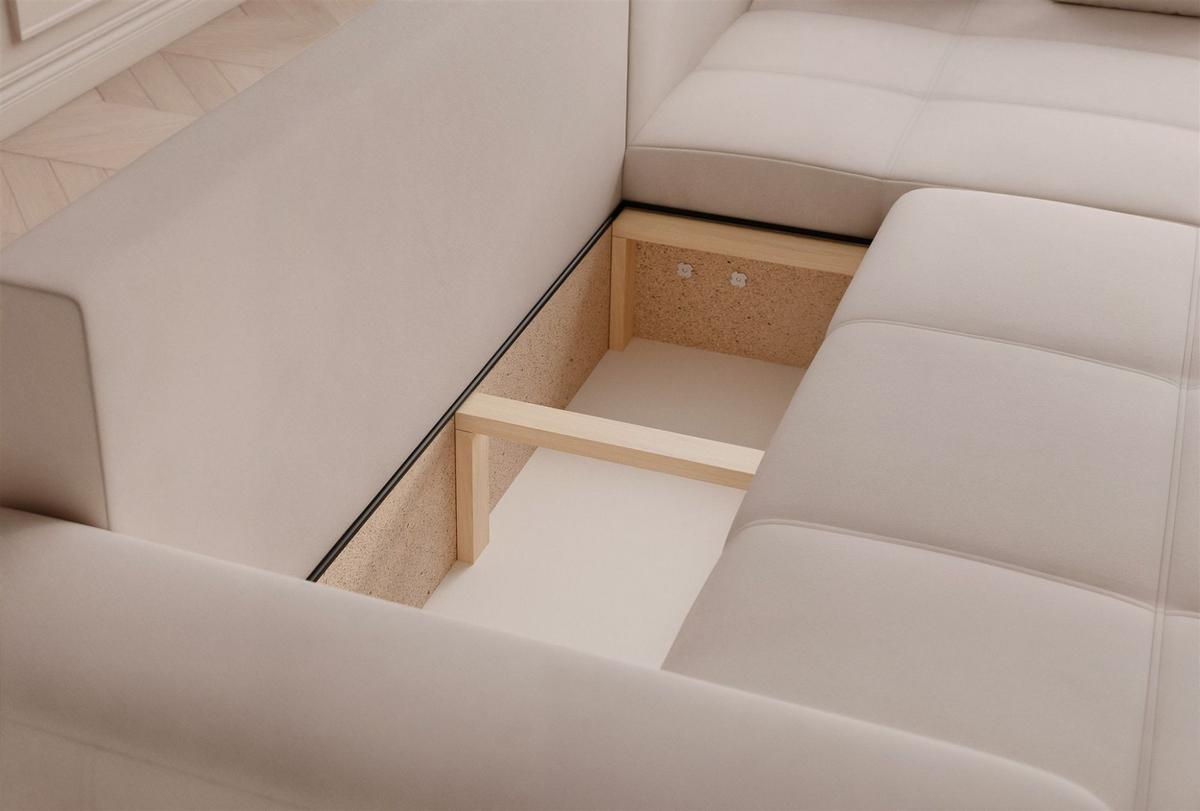 ECKSOFA Leros Xl Mit Schlaffunktion - Beige, Holzwerkstoff/Textil (145/278cm) - Fun Möbel