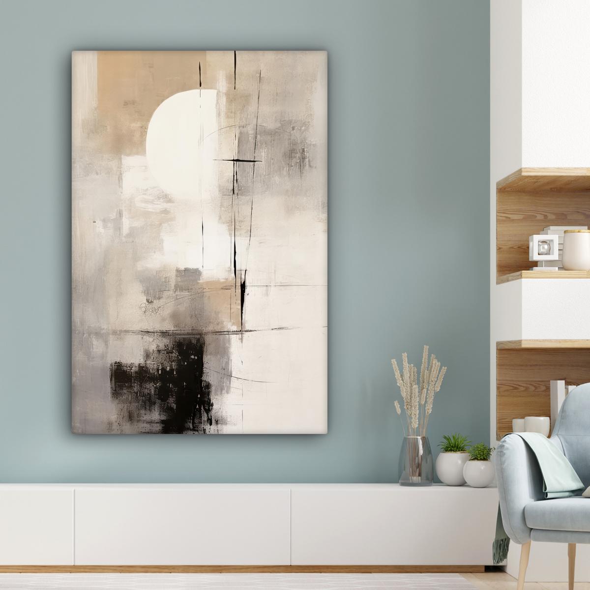 LEINWANDBILD Abstrakt - Kunst - Grau Deko XXL 80x120 cm - Hellgrau, Textil (80/120cm) - MuchoWow