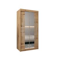 SCHWEBETÜRENSCHRANK 200/100/62 2-türig - Silberfarben/Eiche Artisan, Holz/Kunststoff (100/200/62cm) - Abiks Möbel