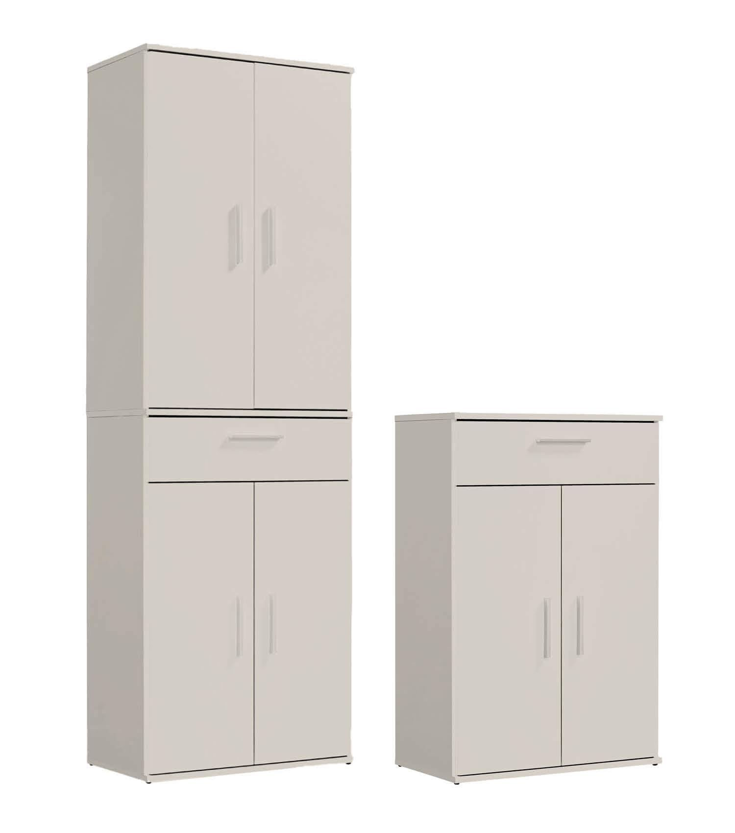 MEHRZWECKSCHRANK SET Der Allzweckwaffe - Kaschmir, Holzwerkstoff (60/180/34cm) - Mokebo