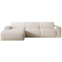 ECKSOFA Bouvi Creme links - Creme/Schwarz, Kunststoff/Textil (310/165cm) - Selsey