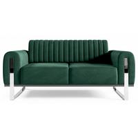SOFA Parissa 164 cm - Silberfarben/Grün, Textil/Metall (164/79/92cm) - Selsey