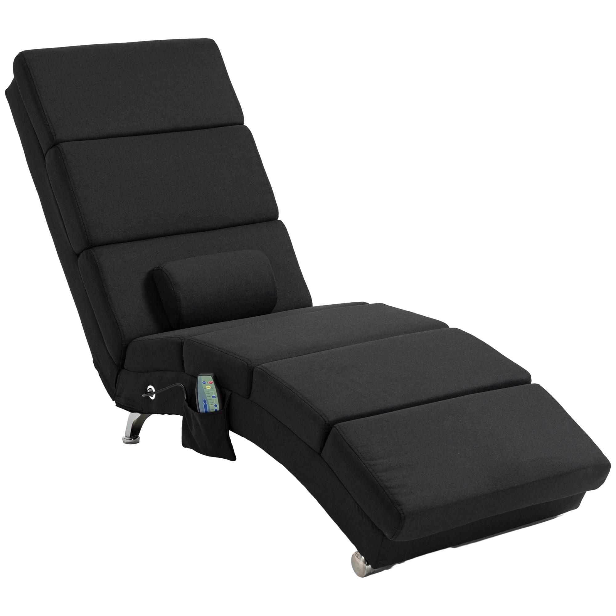 RELAXLIEGE mit 5 Massagemodi, Heizfunktion, Schwarz - Schwarz, Textil/Metall (56/84/168cm) - HOMCOM