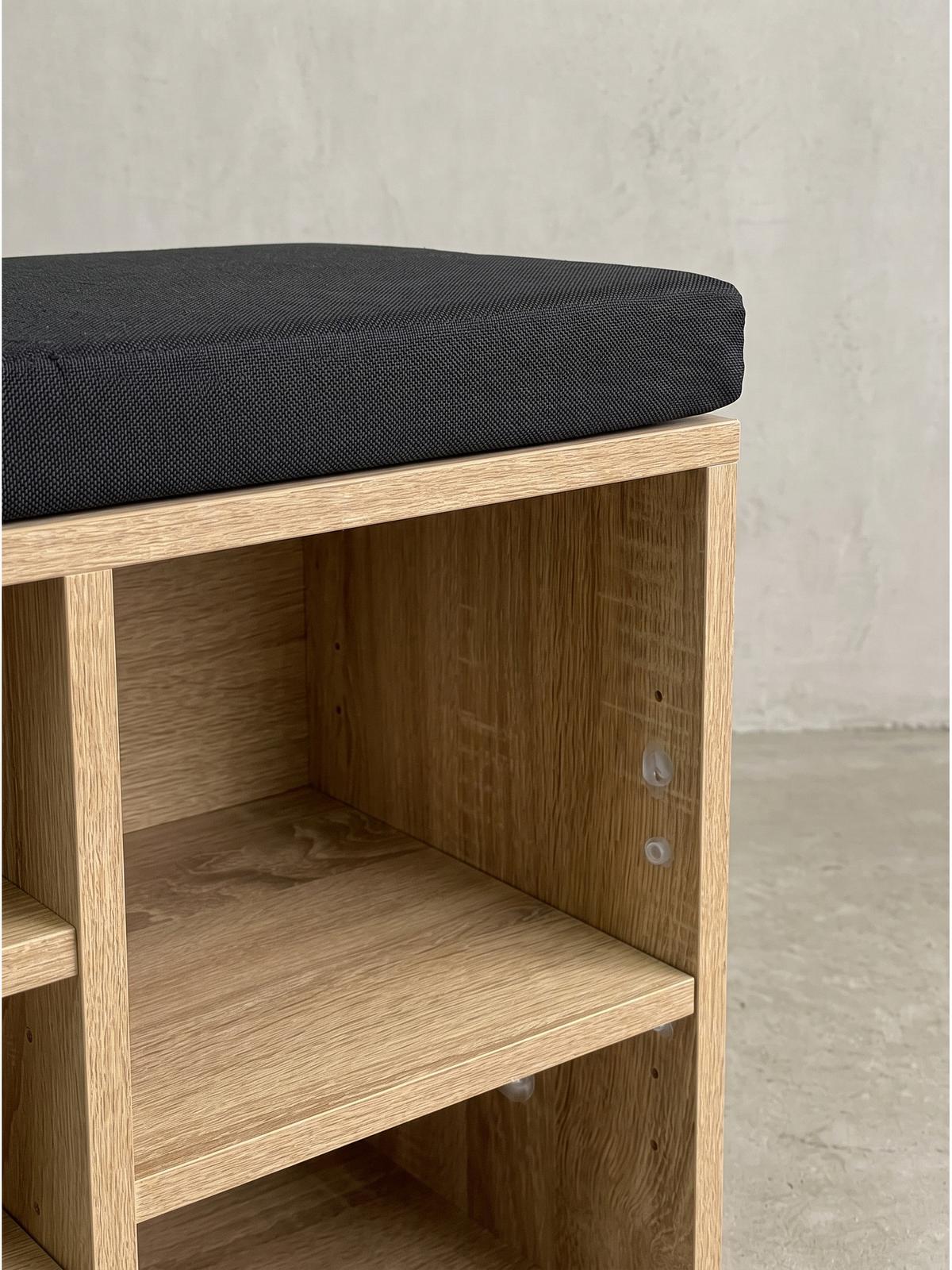 GARDEROBENBANK CARTAGENA, Stoff, Sonoma, 100 x 30 x 45 cm - Hellbraun/Schwarz, Holzwerkstoff/Textil (100/45/30cm) - KADIMA DESIGN