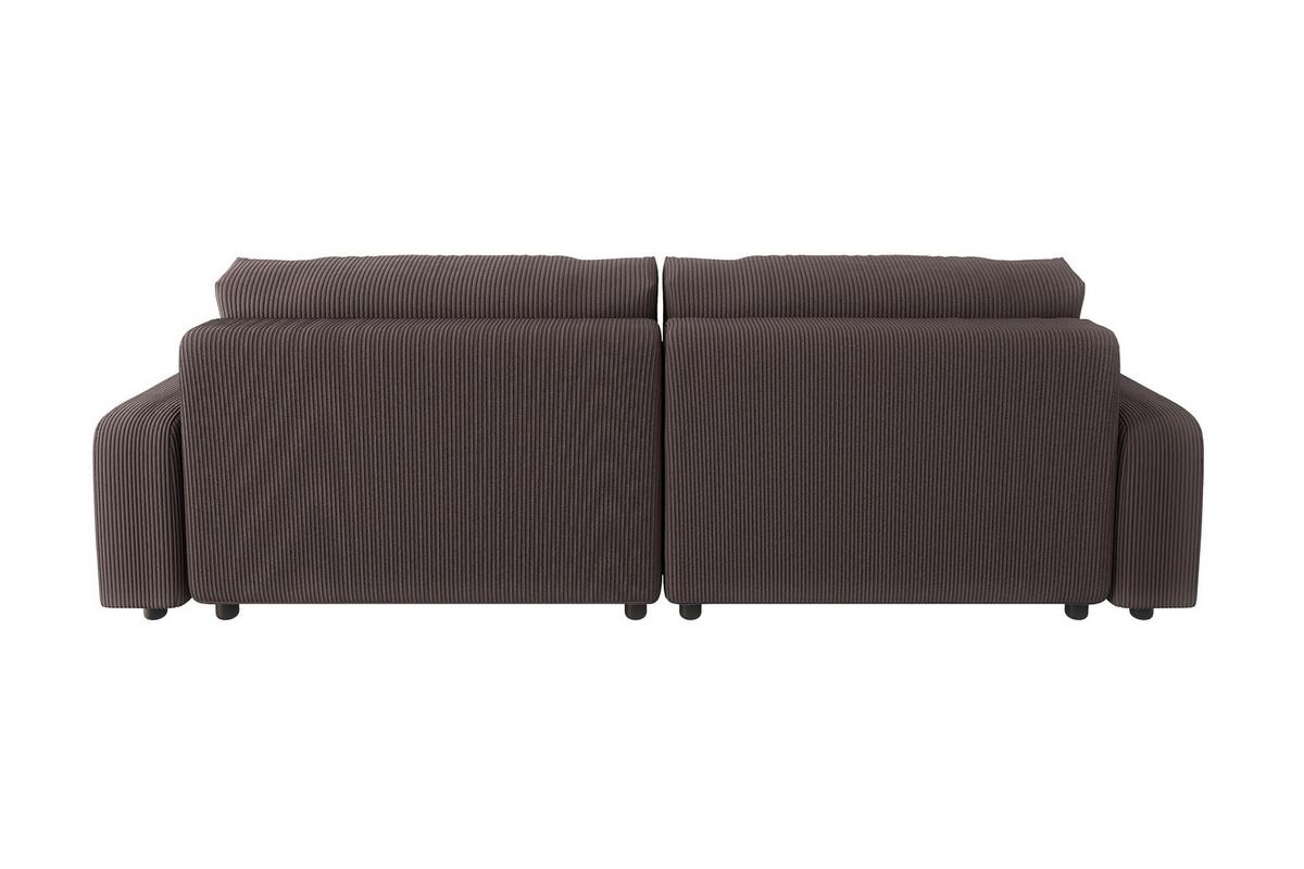 ECKSOFA Emma Dunkelbraun Cord - Ottomane links - Dunkelbraun, Textil (234/170cm) - S-Style Möbel