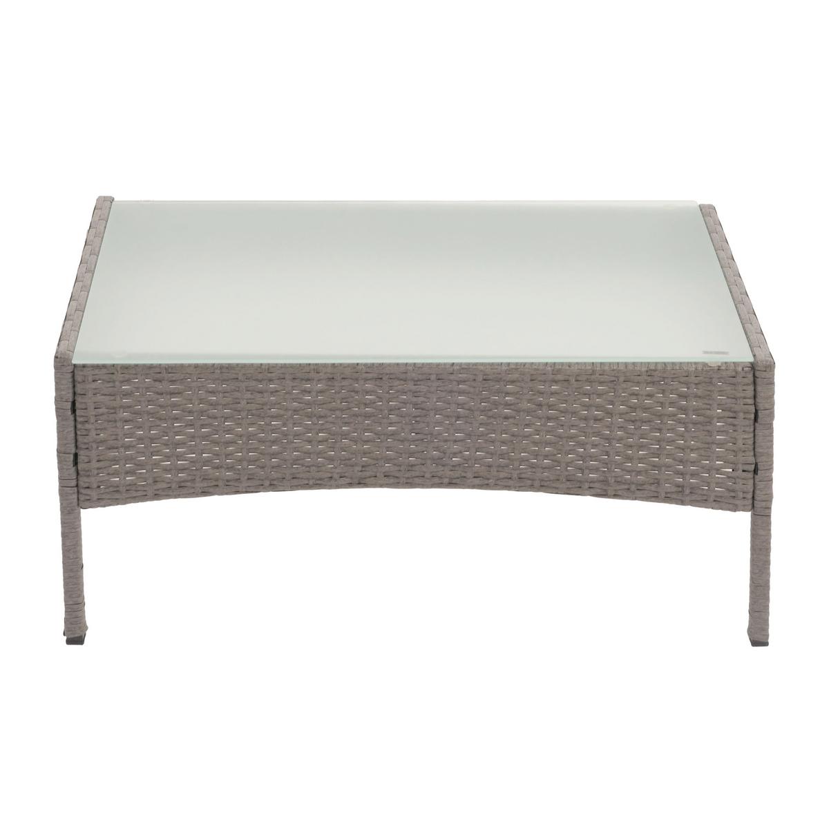 POLY-RATTAN GARTENTISCH rechteck Grau - Grau, Kunststoff (48/79/38cm) - MCW