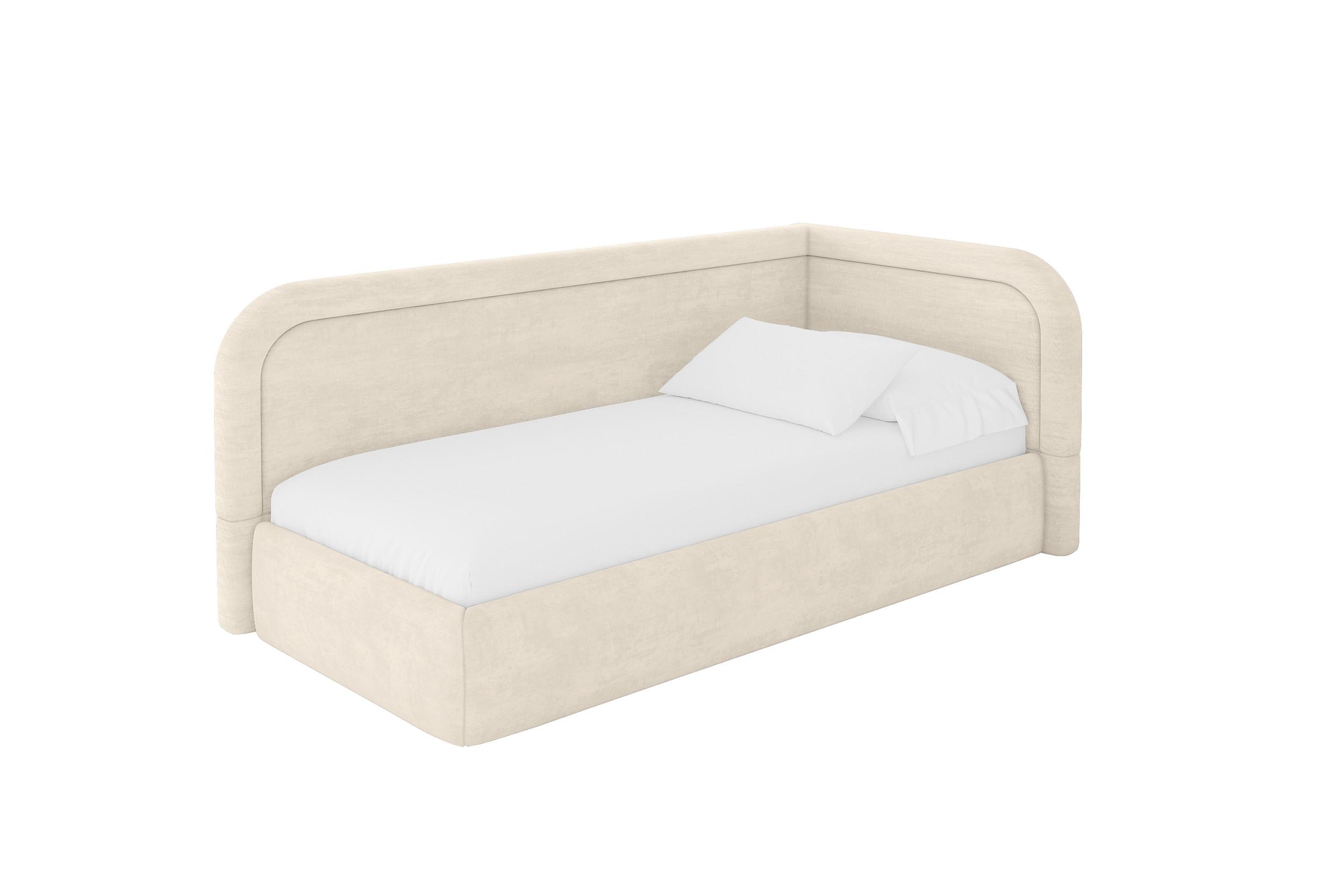 EINZELLBETT Jugendbett mit Bettkasten und Matratze H3/H4, Links - JOVY 100x200 Beige - Beige, Holzwerkstoff/Textil (100/200cm) - ALTDECOR
