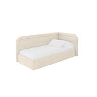 EINZELLBETT Jugendbett mit Bettkasten, Links - JOVY 80x200 Beige - Beige, Holzwerkstoff/Textil (80/200cm) - ALTDECOR