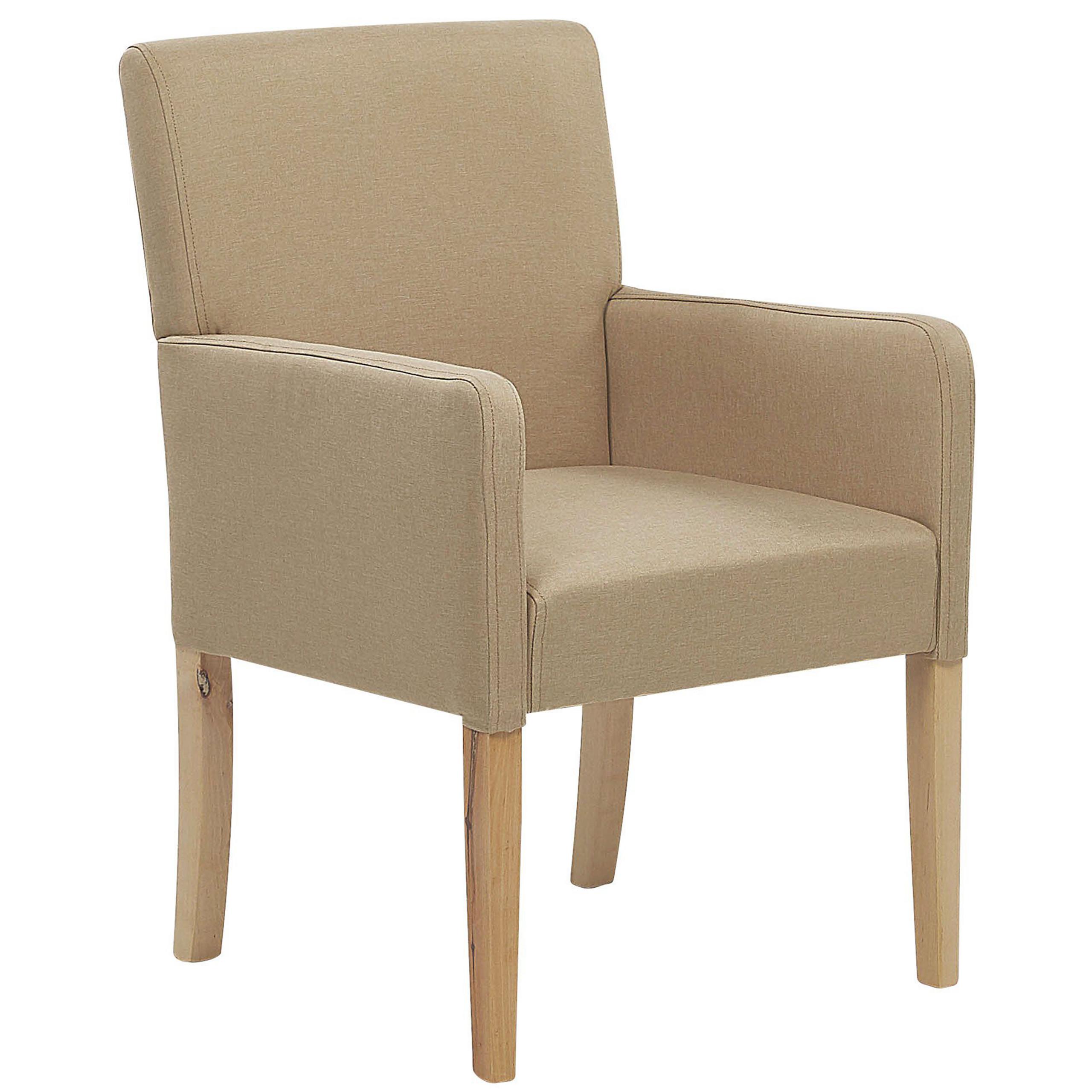 ESSZIMMERSTUHL Polsterbezug Beige Rockefeller - Beige, Holz/Textil (58/89/60cm) - Beliani