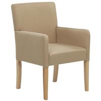 ESSZIMMERSTUHL Polsterbezug Beige Rockefeller - Beige, Holz/Textil (58/89/60cm) - Beliani