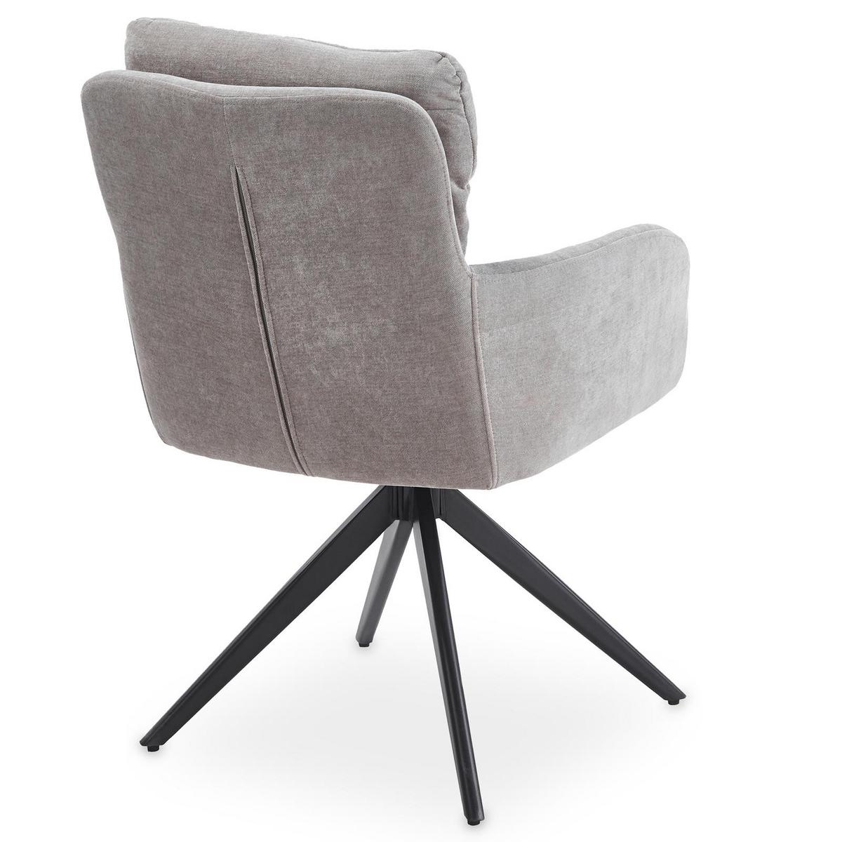 ESSZIMMERSTÜHLE ELARA 2er-Set grau - Grau, Textil (58/87/63cm) - IDIMEX