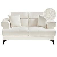 2-SITZER-SOFA Bouclé Weiß Skive - Weiß, Textil (160/88/85cm) - Beliani