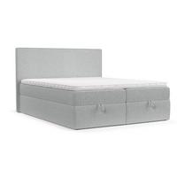 BOXBETT Velma 160/200 cm Hellgrau im Riva Stoff - Hellgrau/Schwarz, Holz/Holzwerkstoff (160/200cm) - AltaBeds
