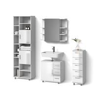 BADMÖBEL-SET Eisak Weiß Hochglanz 4 Teile - Weiß Hochglanz, Holzwerkstoff (60/60/33cm) - Livinity®