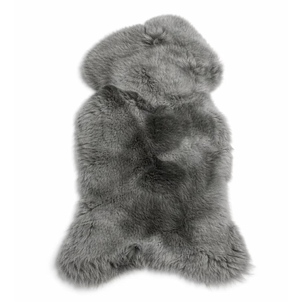 SCHAFFELL Natur Lammfell Weich Flauschig Wohnteppich, Grau, ca. 110 cm - Grau, Fell (60/110cm) - Provellus