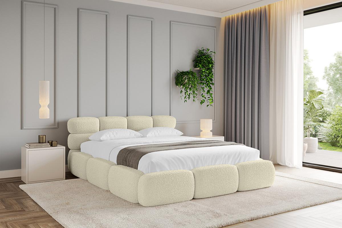POLSTERBETT mit Bettkasten und Lattenrost, Boxbett ohne Matratze - NOMA 160x200 Beige - Beige, Holzwerkstoff/Textil (160/200cm) - ALTDECOR