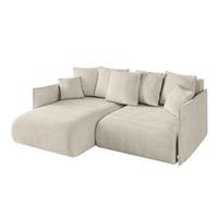 ECKSOFA Ottomane links ONESK-L 216x177x72 Ecru Velours - Ecru, Holzwerkstoff/Kunststoff (216/177cm) - ALTDECOR