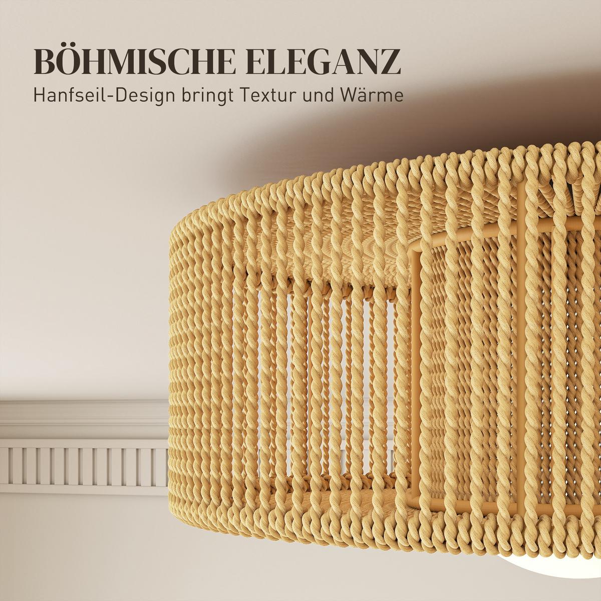DECKENLAMPE Metall Kunststoff Mehrfarbig - Beige, Metall (30/30/16cm) - HOMCOM