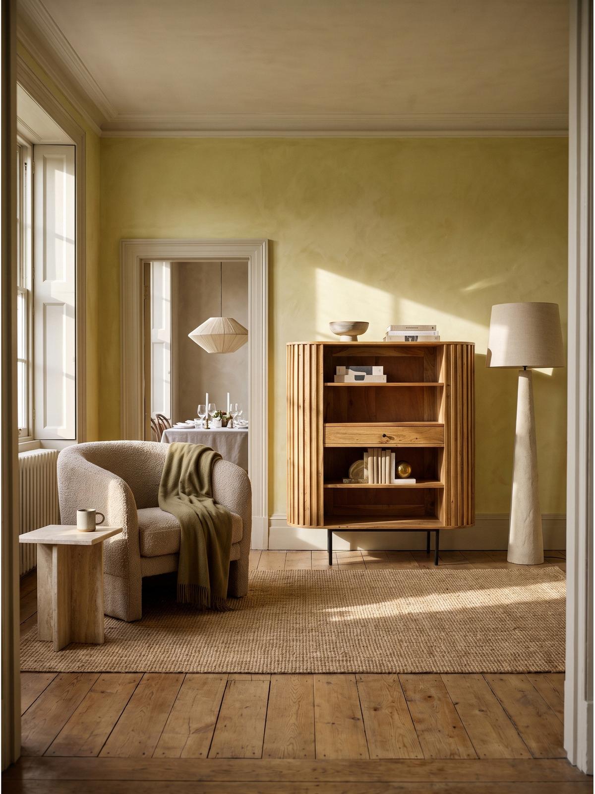 BÜCHERREGAL MELA, Akazie Massivholz, mit Stauraum, 105 x 40 x 122 cm - Akaziefarben, Holz/Metall (105/122/40cm) - KADIMA DESIGN