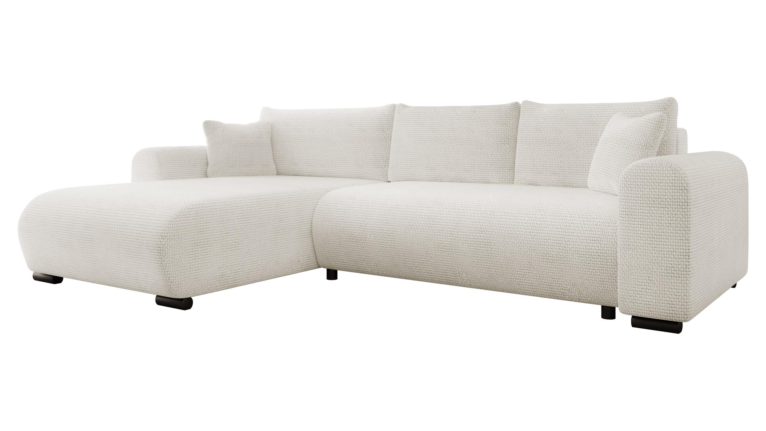 ECKSOFA Merkos - Creme/Schwarz, Holz/Textil (285/188cm) - MIRJAN24
