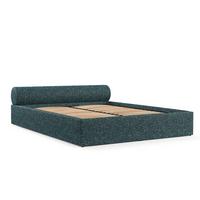 POLSTERBETT Solvo mit Stauraum 140/200 cm Grün im Blur Stoff - Schwarz/Naturfarben, Holz/Holzwerkstoff (140/200cm) - AltaBeds