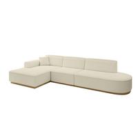 ECKSOFA Ottomane Links IREA-L2-v2 - 327x165x80 cm Beige - Hellbraun/Creme, Holzwerkstoff/Textil (327/165cm) - ALTDECOR