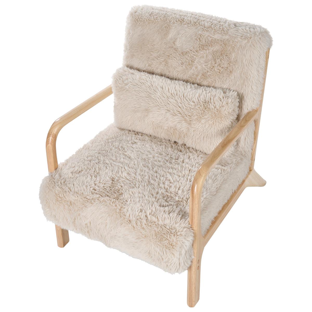 SESSEL Hellbeige Skovde - Beige/Braun, Kunststoff (65/78/80cm) - Beliani