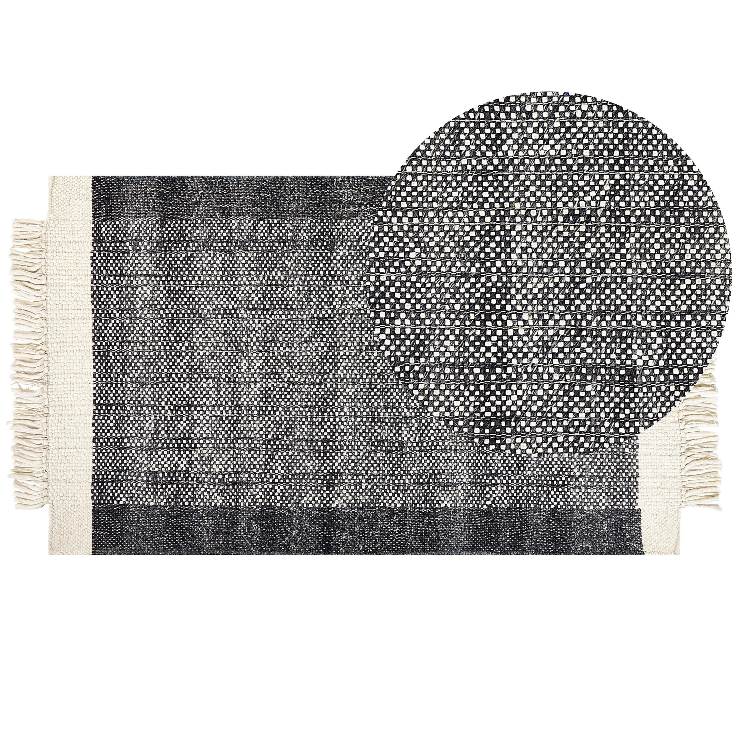 KURZFLOR-TEPPICH Atlanti 150/80 cm - Schwarz, Textil (80/150cm) - Beliani
