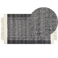 KURZFLOR-TEPPICH Atlanti 150/80 cm - Schwarz, Textil (80/150cm) - Beliani