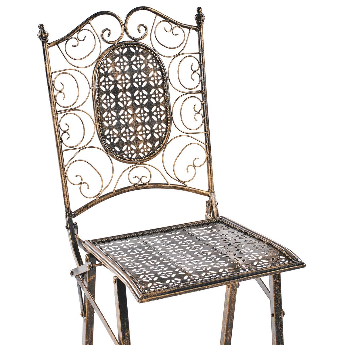 GARTENBAR Set klappbar Metall Schwarz Bormio - Goldfarben/Schwarz, Metall - Beliani