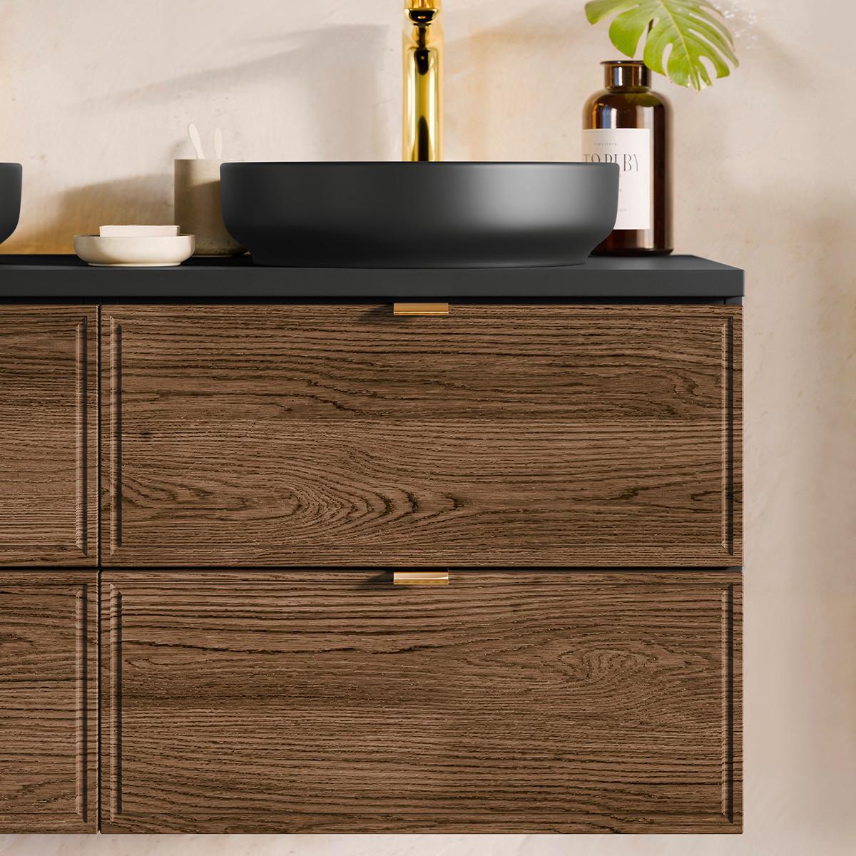 WASCHTISCHUNTERSCHRANK 120.2cm Elena Holz und Schwarz - Braun, Holzwerkstoff (120.2/52/46cm) - Petits-meubles
